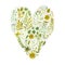 Vector heart made of watercolor flowers. Ecology emblem. Love icon.