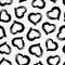 Vector heart seamless pattern. Abstract texture with grunge hearts. Stylish hand drawn heart. Black and white background. Monochro