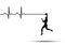 Vector heartbeat electrocardiogram and running man