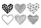 Vector Hearts Doodle Set. Love Symbol Collection Isolated on white. Valentines Sketch