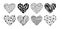 Vector Hearts Doodle Set. Love Symbol Collection Isolated on white. Valentines Sketch