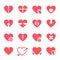 Vector hearts icons set