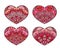 Vector Hearts set. Decorative mandala ornament. Intricate valentines collection