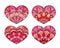 Vector Hearts set. Decorative mandala ornament. Intricate valentines collection