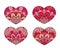 Vector Hearts set. Decorative mandala ornament. Intricate valentines collection