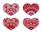 Vector Hearts set. Decorative mandala ornament. Intricate valentines collection