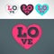 Vector hearts set for tshirt print design. Love