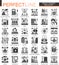 Vector Heavy and power industry black mini concept icons and infographic symbols set