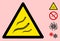 Vector Helminth Worms Warning Triangle Sign Icon