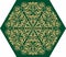 Vector hexagon golden drawing ornaments on dark green  background wallpaper poster clip art
