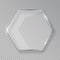Vector hexagon shiny glass frame isolated