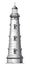 Vector High Detail Vintage Lighthouse Engraving