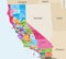 Vector high detailed map of California`s Congressional districts since 2013