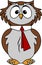 Vector high quality animated smart and tie owl