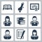 Vector higher education icons set