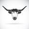 Vector of highland cattle cow head design on white background.