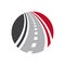 Vector highway logo combination. Curved road and roadway symbol.