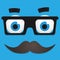 Vector Hipster Avatar with Geek Glasses And
