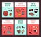 Vector hipster doodle icons card templates set illustration