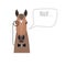 Vector hipster horse wearing black bowtie and monocle saying hello