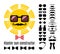 Vector hipster sun constructor with collection of mustaches, glasses, bow ties and a pipe