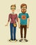 Vector hipsters couple