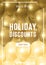 Vector holiday discounts banner with realistic golden balloons. Special offer for season sale. Decorative illustration