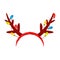Vector holiday icon of brown reindeer antlers