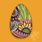 Vector Holiday Ornate Easter Egg with Inscription Happy Easter