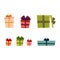 Vector holiday present gift boxes set .