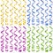 Vector holiday serpentine ribbons set