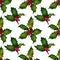 Vector holly - seamless pattern