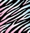 Vector holographic pastel zebra fur print pattern on black background