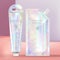 Vector Holographic Pouch, Sachet or packet Shower Wash and Hand Cream Tube with Hanger Packaging, Crystal Theme