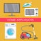 Vector home appliance sale poster, banner
