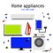 Vector home appliances set of icons in flat line style