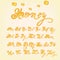 Vector honey alphabet. Shiny, glazed letters, liquid. Font style. Glossy typescript design.