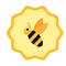 Vector honey label. Bee print design. Cute doodle sticker.