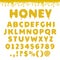 Vector honey latin alphabet