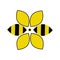 Vector honey logo flower bees design illustration