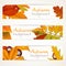 Vector horizontal autumn leaves banners