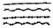 vector horizontal frame barbed wired, set 4 hand draw sketch