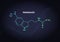 Vector hormones blend banner template. Melatonin structure on in modern gradient 3d background. Hormone assosiated with sleep