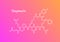 Vector hormones gradient banner template. Oxytocin structure on pink to orange background. Hormone assosiated with bonding,