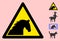 Vector Horse Warning Triangle Sign Icon