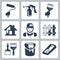 Vector house painter icons set