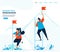 Vector human illustration of increase your achievement. Strategy and competition in achieving goals. Can use for landing page,