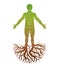 Vector human, individuality created with tree roots. Family tree