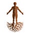 Vector human, individuality created with tree roots. Family tree.