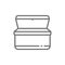 Vector ice cream chest freezer line icon.